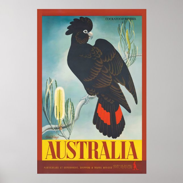 Impressão de Poster de Viagem Antiga da Austrália (Frente)