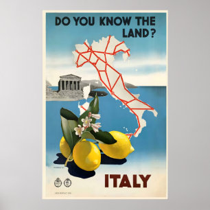 Impressão de Poster de Viagem Antiga da Itália - E