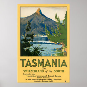 Impressão de Poster de Viagem Antiga da Tasmânia