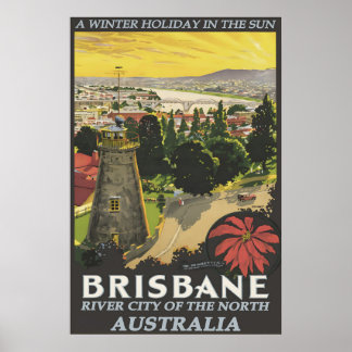 Impressão de Poster de Viagem de Brisbane Antiga A