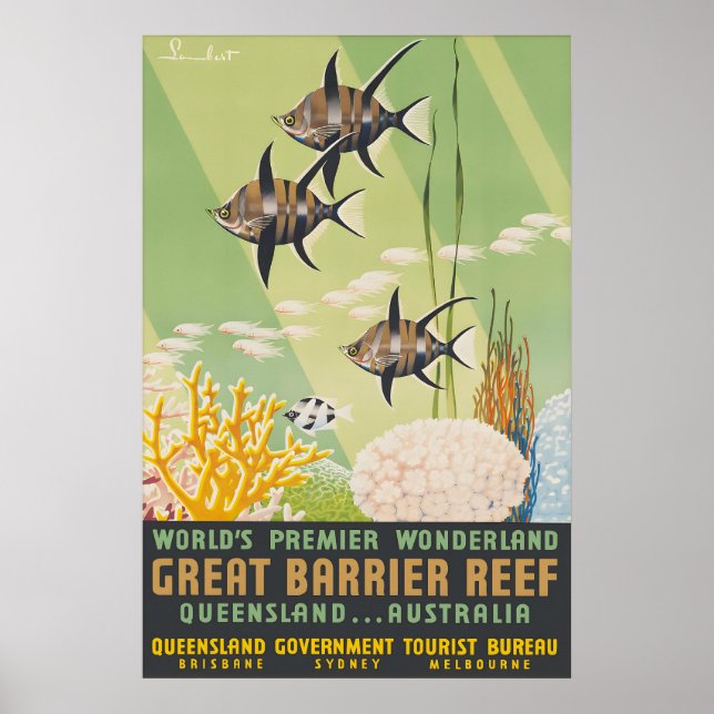 Impressão de Poster de Viagem do Recife de Coral V (Frente)
