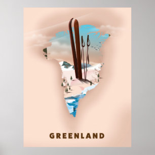 impressão de poster de viagens de Mapa Ilustrado