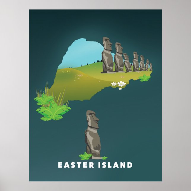 impressão de poster de viagens de Mapa Ilustrado d (Frente)