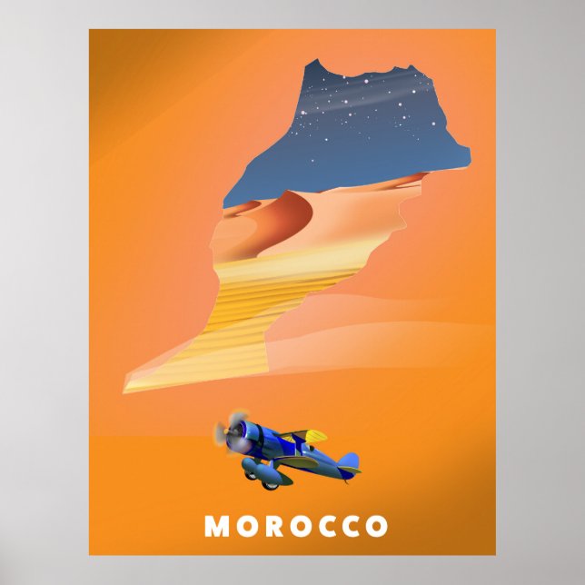 Impressão de poster de viagens de Mapa Ilustrado e (Frente)