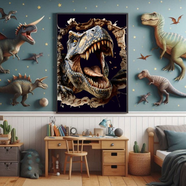 Impressão de Poster do Dinossauro T-Rex de Muro As (Criador carregado)