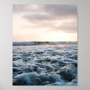 Impressão de pôster do pôr do sol no oceano no sul