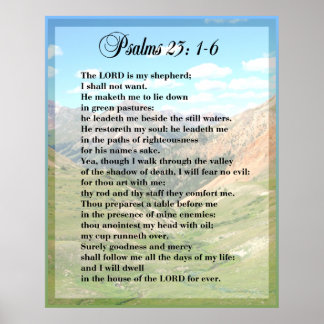 Impressão de POSTER Framable Psalm 23
