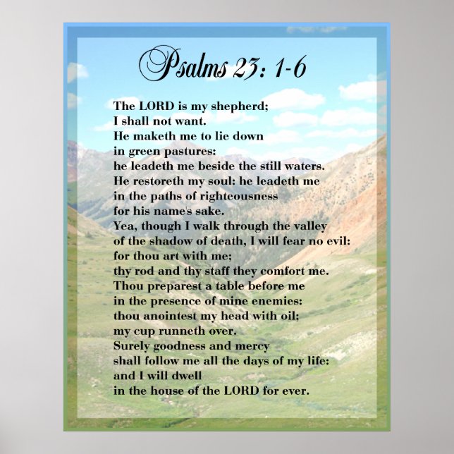Impressão de POSTER Framable Psalm 23 (Frente)