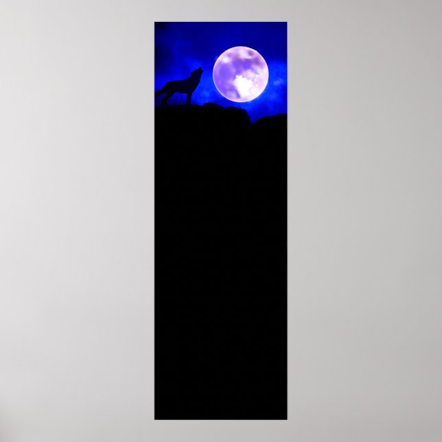 Impressão de Poster Panorâmica Wolf & Moon (Frente)