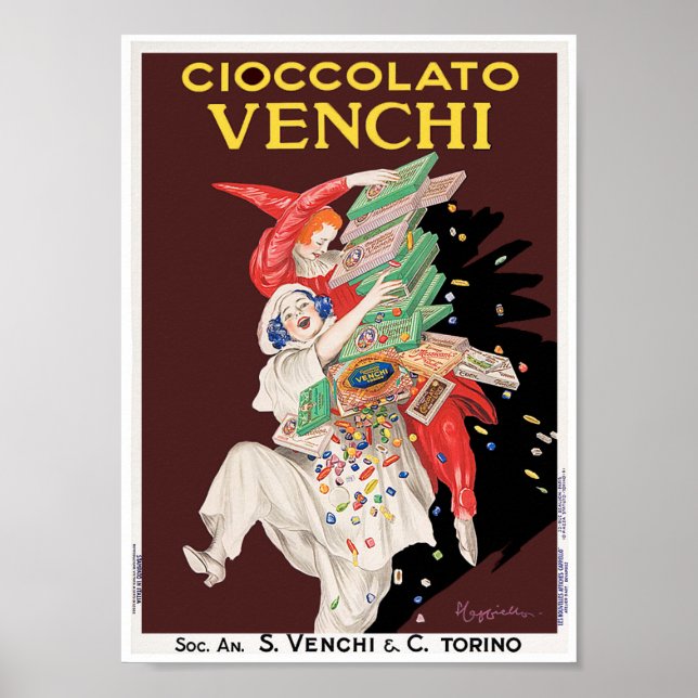 Impressão de poster vintage: Cioccolato - Chocolat (Frente)