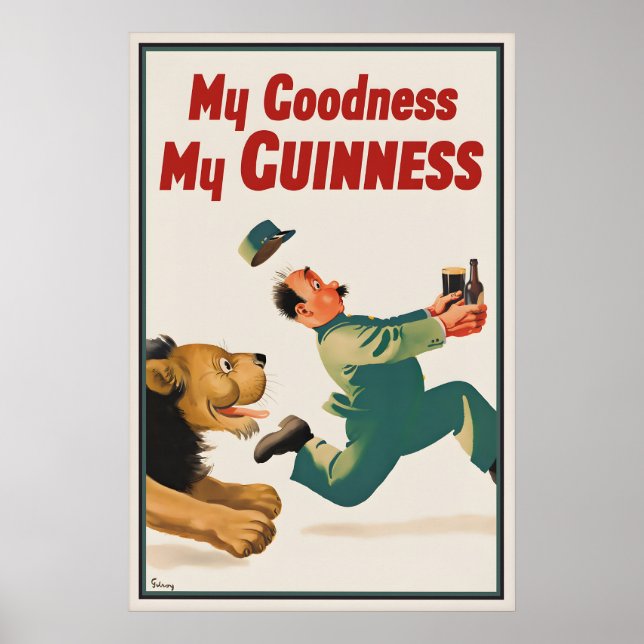 Impressão de Poster Vintage da Lion Guinness, Meu  (Frente)