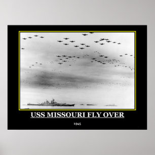 impressão de pôster vintage USS Missouri 1945