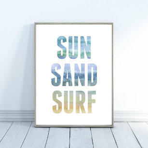 Impressão de Praia do Surf de  de Areia Solar com 