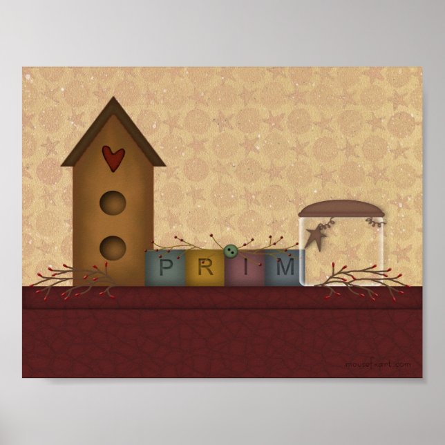 Impressão de Prateleira Primitiva do País (Frente)