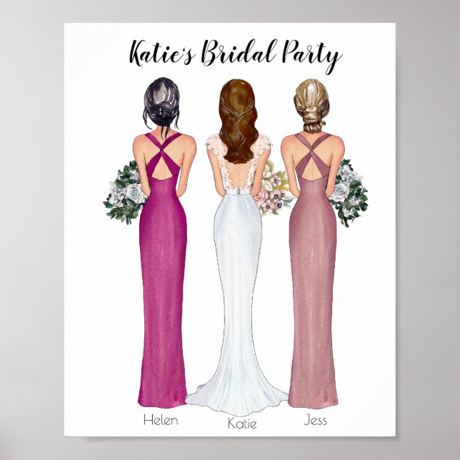 Impressão de Presente de Bridesmaid Personalizado (Frente)