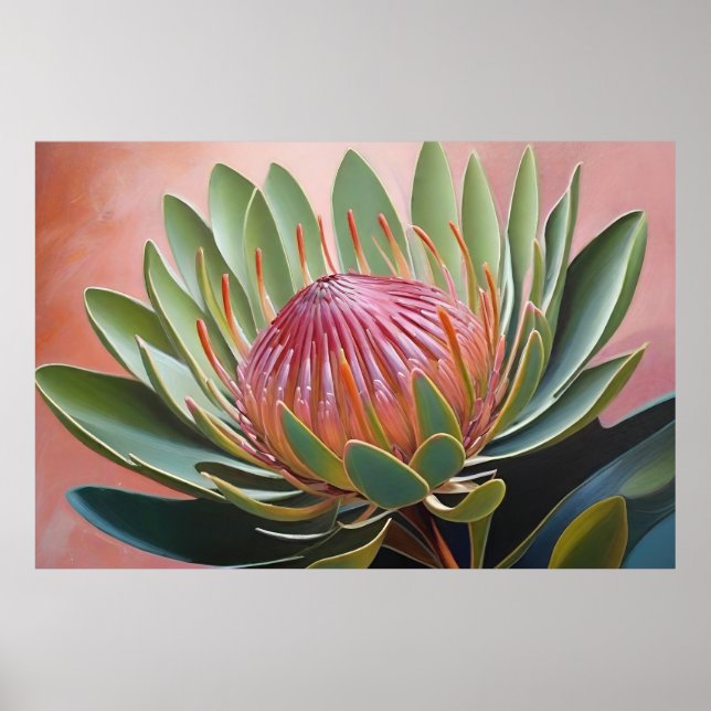 Impressão de Proteas Vibrante (Frente)