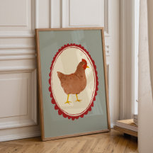 Impressão de Quarto de Bebê Rústico Galinha de Faz