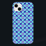 Impressão de quimono, turquesa e azul de cobalto<br><div class="desc">Kimono impressão,  vívida turquesa / pavão esboçada em branco sobre fundo azul-cobalto profundo - gráfico digital multimídia inspirado por um tecido quimono japonês tradicional</div>