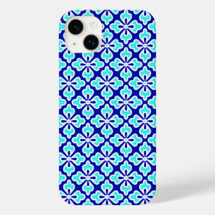 Impressão de quimono, turquesa e azul de cobalto
