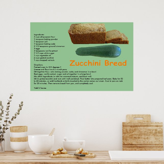 Impressão de Receita de Pão de Abobrinha (Cozinha)