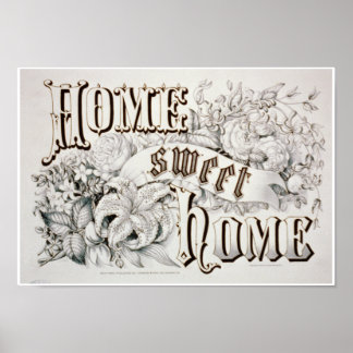 impressão de RePro "Home Sweet Home" c1874