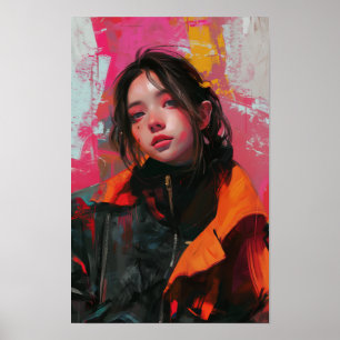 Impressão de Retrato Contemporâneo Mulher Modern