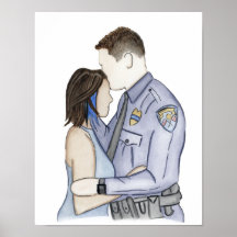 Impressão de Retrato do casal - Policial e Esposa