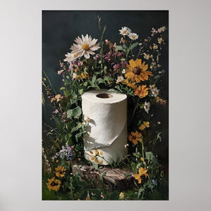 Impressão de rolo de papel higiênico floral, banhe