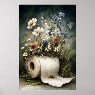 Impressão de rolo de papel higiênico floral, banhe
