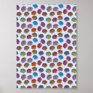 Impressão de Rosa, Padrão Floral de Estilo Moder