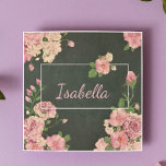Impressão de Rosas Rosa, nome personalizado<br><div class="desc">Perfeito para uma garota,  quarto de bebê,  chá ou festa. Fácil de personalizar.</div>