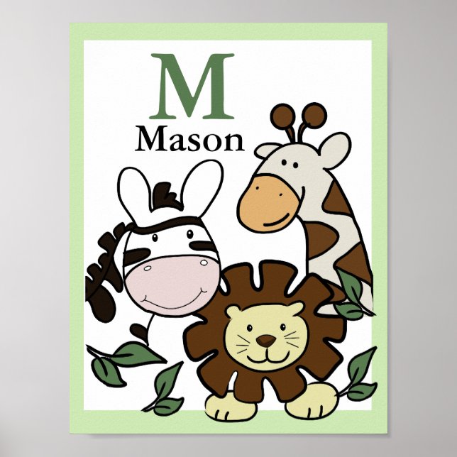 IMPRESSÃO DE SAFÁRI NA SELVA Animais de Zoológico  (Frente)