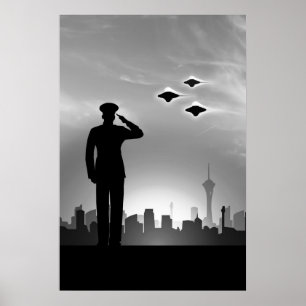 Impressão de saudação marinho do UFO