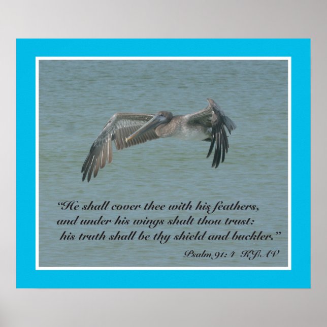 Impressão de Script Psalms 91:4 (Frente)