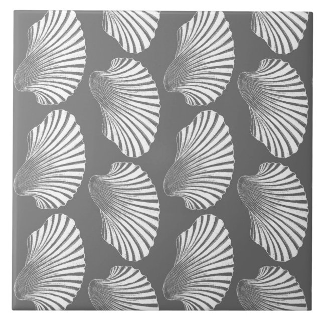 Impressão de Shell Scallop, Cinzas / Cinzas e Bran (Frente)