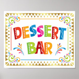 IMPRESSÃO de Sinal de Festa de Festa de DESSERT