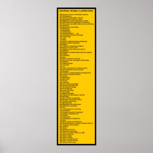 Impressão de Sistema de Classificação Decimal Univ