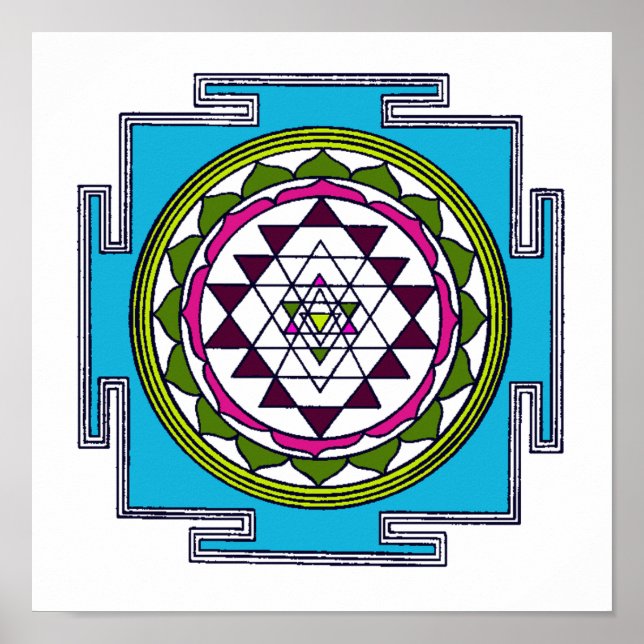 Impressão de Sri Yantra (Frente)