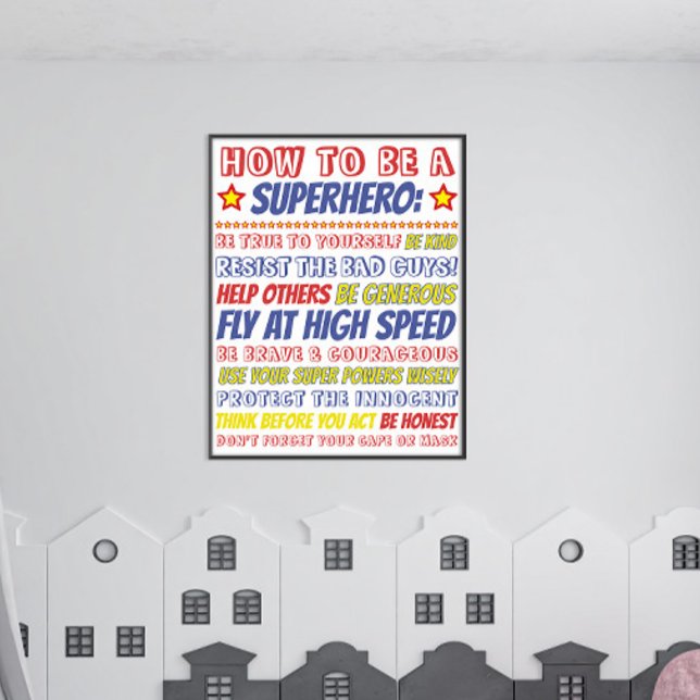 Impressão de Super-Herói Editável para Quarto de C (Criador carregado)
