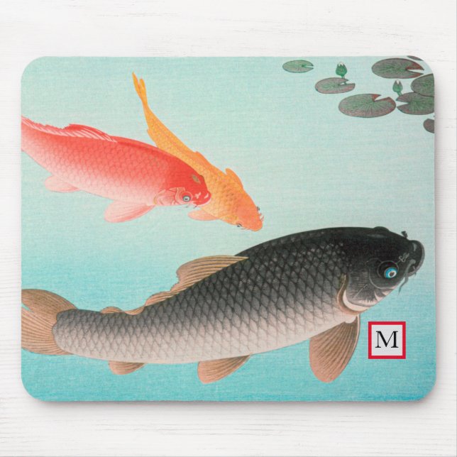 IMPRESSÃO DE SWIMMING DE CARP JAPONÊS DO MOUSE PAD (Frente)