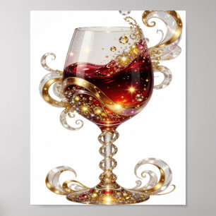 Impressão de TAÇA DE VINHO BRILHANTE em Dourado Ch