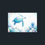 Impressão de Tartaruga Mágica Submarina<br><div class="desc">Mergulhe nas profundezas tranquilas de um mundo submarino encantador com a nossa impressão de canvas de arte da tartaruga marinha meserante. Criado exclusivamente por Do Tell A Belle. Embarque em uma viagem visual cativante como os graciosos glândulas de tartaruga marinha em meio a substâncias botânicas submarinas, brancas, pintadas em tons...</div>