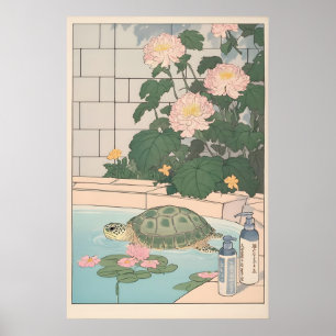 Impressão de Tartaruga Marinha em Banheiro Ukiyo-e