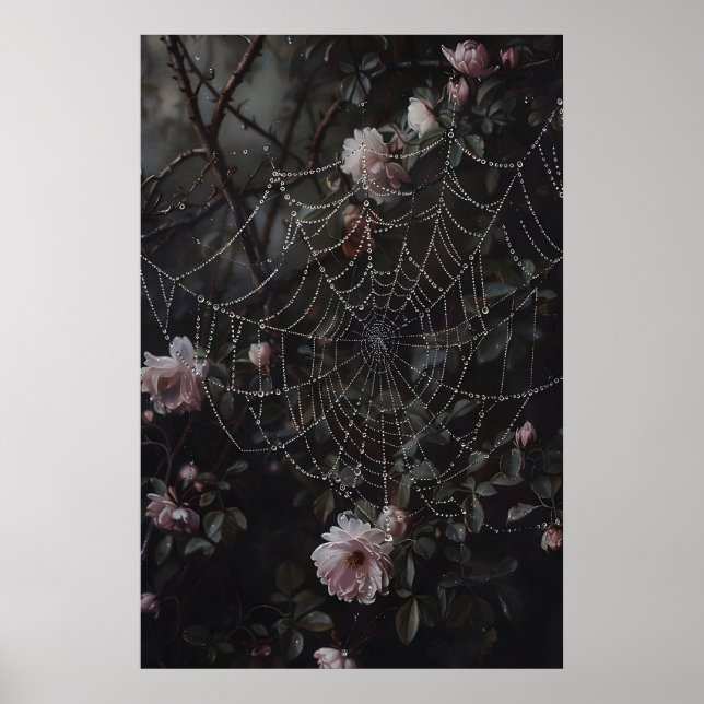 Impressão de Teia de Aranha Floral, Flores em Impr (Frente)