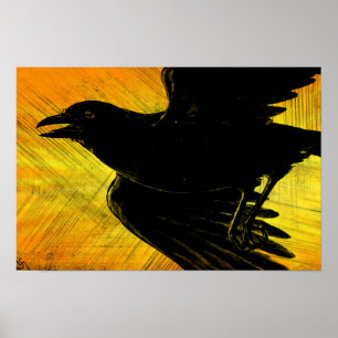 Impressão de Tela abstrato Black Crow