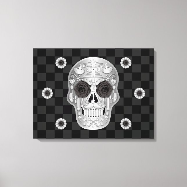 Impressão de Tela Chrome Calavera (Rosa preto) (Frente)