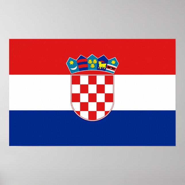 Impressão de Tela com Bandeira da Croácia (Frente)