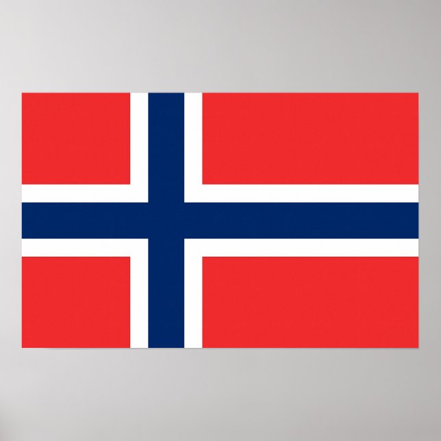 Impressão de Tela com Bandeira da Noruega (Frente)