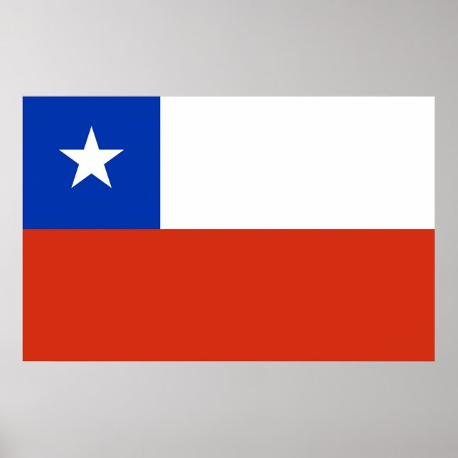 Impressão de Tela com Bandeira do Chile (Frente)