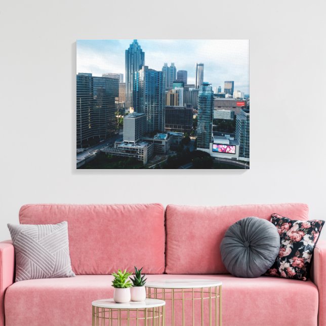 Impressão de tela da cidade em tela esticada (Insitu(Sala de estar))